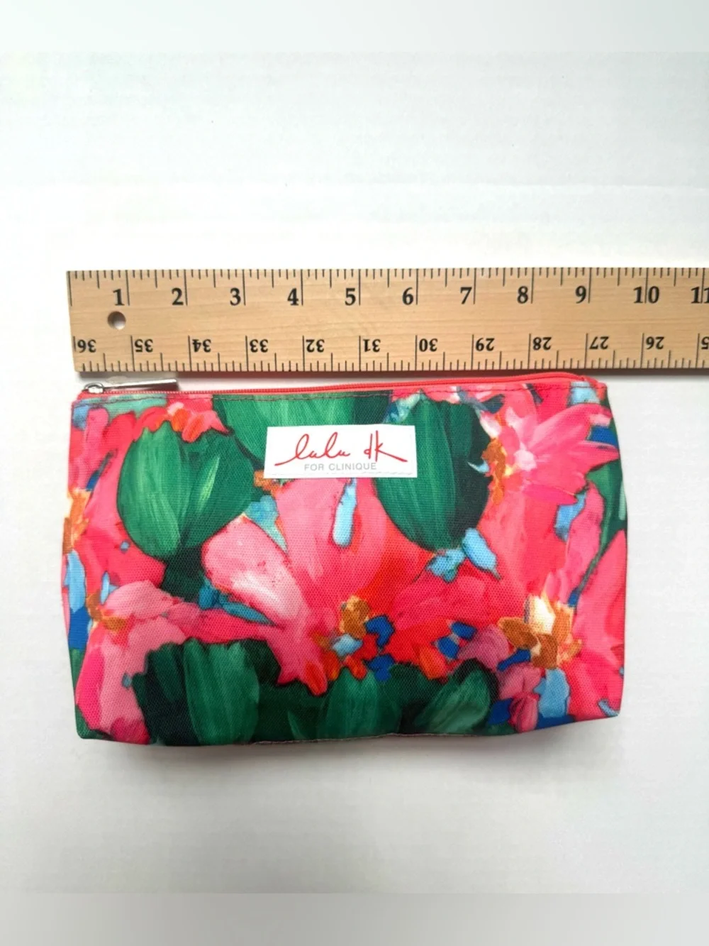Clinique x Lulu DK Autumn 2015 Limited Edition Cosmetic Bag Floral Pink Green